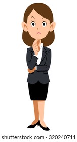 Woman wearing a suit is thought