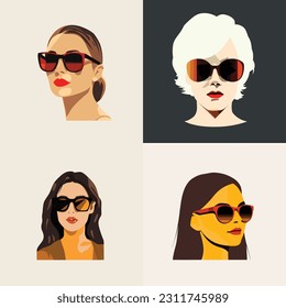 Woman wearing sunglasses vector isolated