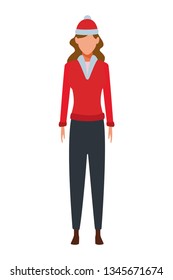 woman wearing sweater and knitted cap