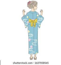 
Woman wearing traditional Japanese costume