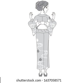 Woman Wearing Traditional Japanese Costume Stock Vector Royalty Free Shutterstock