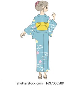 
Woman wearing traditional Japanese costume
