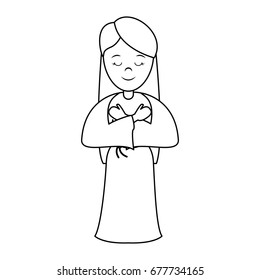 woman wearing tunic cute cartoon icon image 