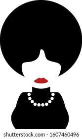 Woman wearing turtleneck top and necklace with bangs hairstyle
