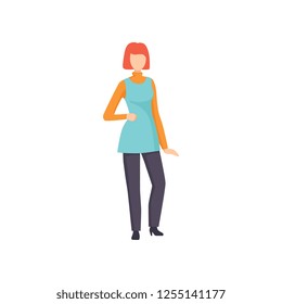Woman wearing vintage clothing, retro fashion girl from 70s vector Illustration on a white background