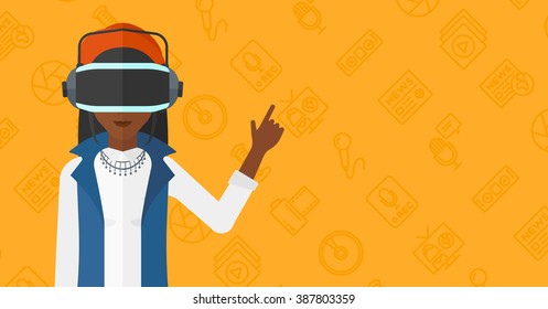Woman wearing virtual reality headset. - Powered by Shutterstock - Get 15% off with code: PIKWIZARD15