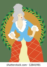 Woman wearing wig with hands on hips
