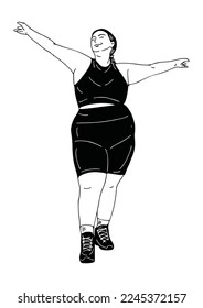 woman wearing workout clothes
leisure time art home life hand drawn illustration