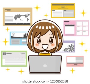 A woman of a web designer.
