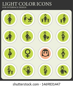 woman web icons for user interface design
