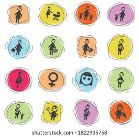 iconos web femeninos para el diseño de la interfaz de usuario