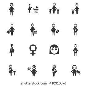 woman web icons for user interface design