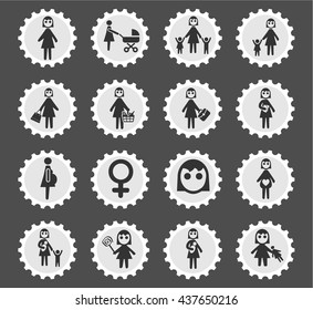 woman web icons for user interface design