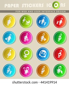 woman web icons for user interface design