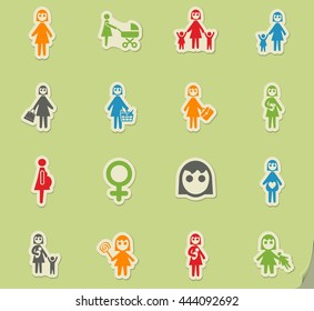 woman web icons for user interface design