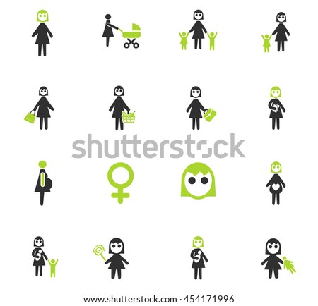 woman web icons for user interface design