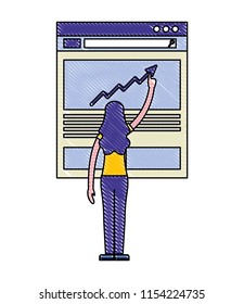 woman website financial business growth arrow