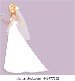 woman in wedding dress ,wedding card
