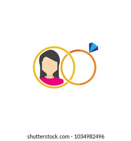 Woman Wedding Logo Icon Design