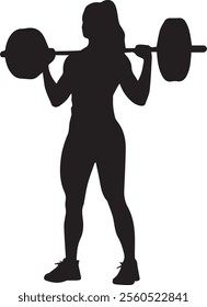 woman weightlifting silhouette , woman strength