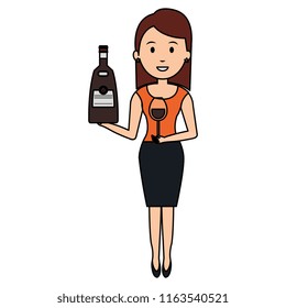 woman with whiskey bottle drink