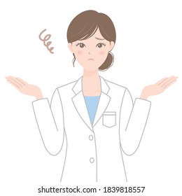 Woman in a white coat (people in need)