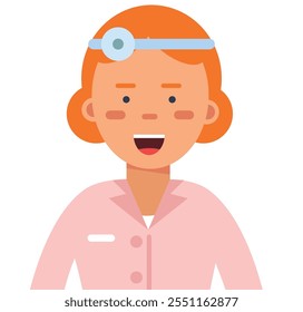 A woman with a white lab coat and a stethoscope on her head