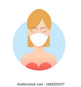 Woman in white medical face mask. Coronavirus. New coronavirus. 2019-nCoV. Coronavirus quarantine.