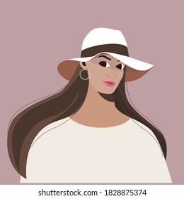 The woman in white is a vector illustration easily scaled and easy to change color