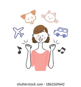 A woman who is always looking forward to traveling with dogs and cats