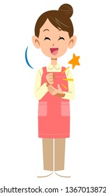 The woman who attached the apron to be convinced