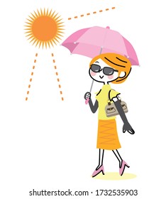 A woman who avoids UV rays.