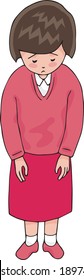 A woman who bows and apologizes