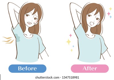 Woman Who Cares About Smell Armpits Stock Vector (Royalty Free ...