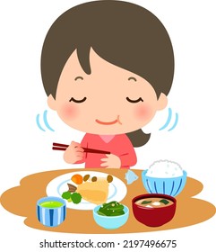 A woman who chews and eats well svg