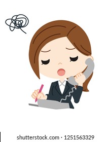 A woman who is confused about telephone correspondence.