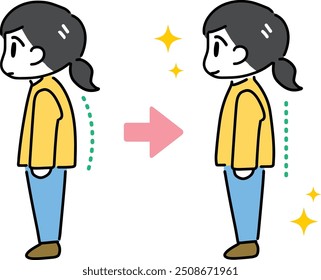 A woman who corrected her hunched back