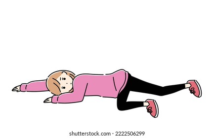 A woman who is depressed and lying down.