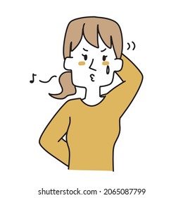 A woman who diverts her gaze and cheats