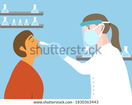Woman who does the study or analysis to a person to know if he has coronavirtus or not