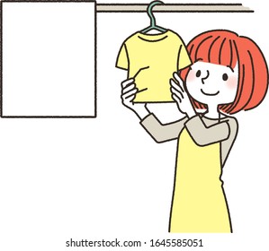 a woman who dries laundry