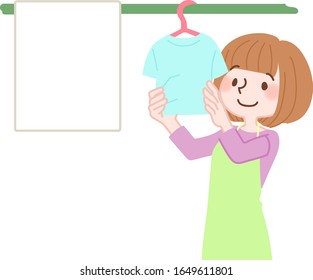 a woman who dries laundry