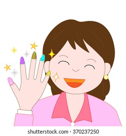 The woman who enjoys fashion nails.