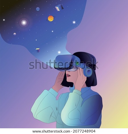 A woman who enjoys the virtual world of dimension