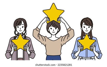 A woman who evaluates with a star