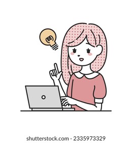A woman who flashes in front of a computer