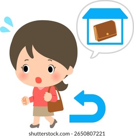 A woman who forgot her wallet and returned home