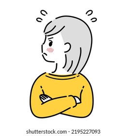 A woman who gets angry while being embarrassed.