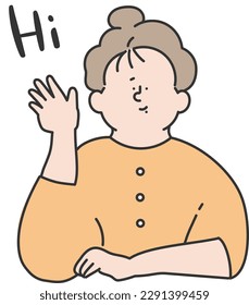 Woman who greet with a smile