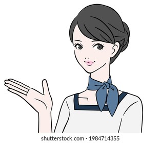 A woman who guides with a smile 